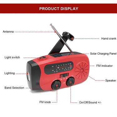 Emergency Solar Hand Crank Radio & Power Bank - InspiredGrabs.com